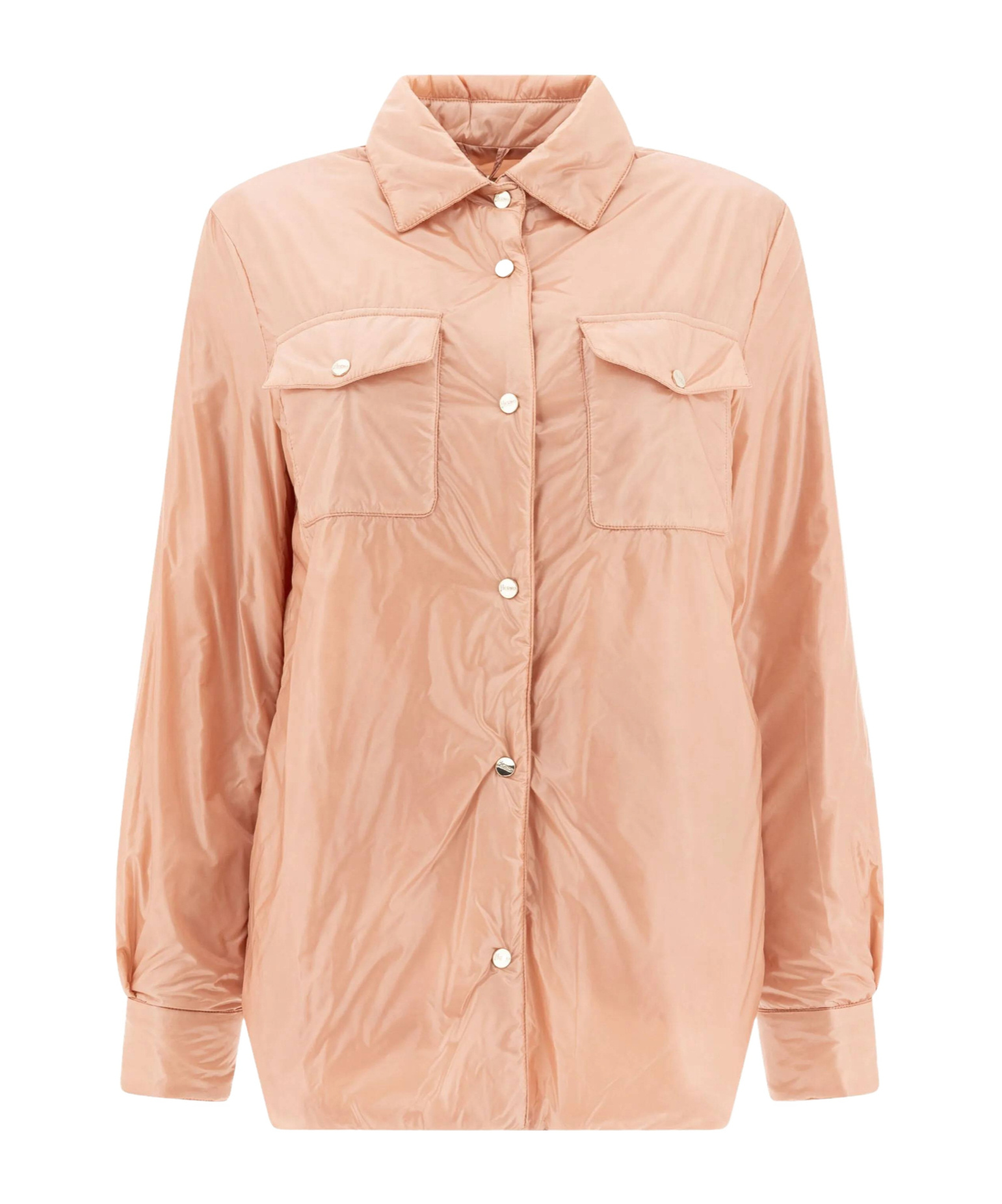 Herno Long Sleeved Press-stud Down Jacket In Brown