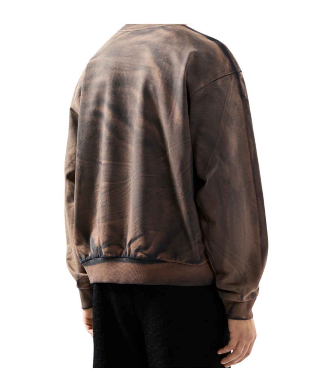 Gcds Solarized Crewneck Sweatshirt With Logo Patch In Brown