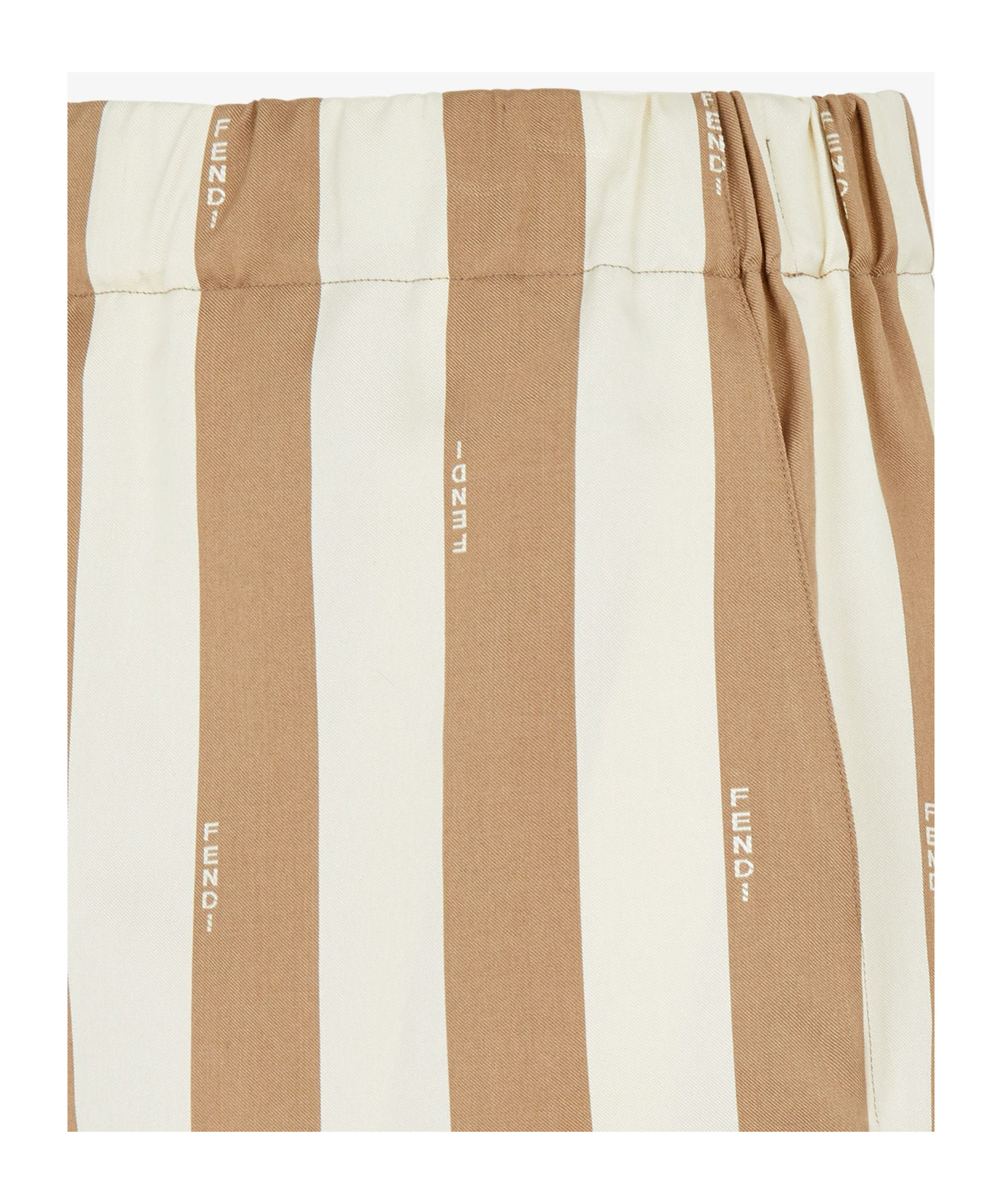 Fendi Printed Silk Bermuda Shorts In White