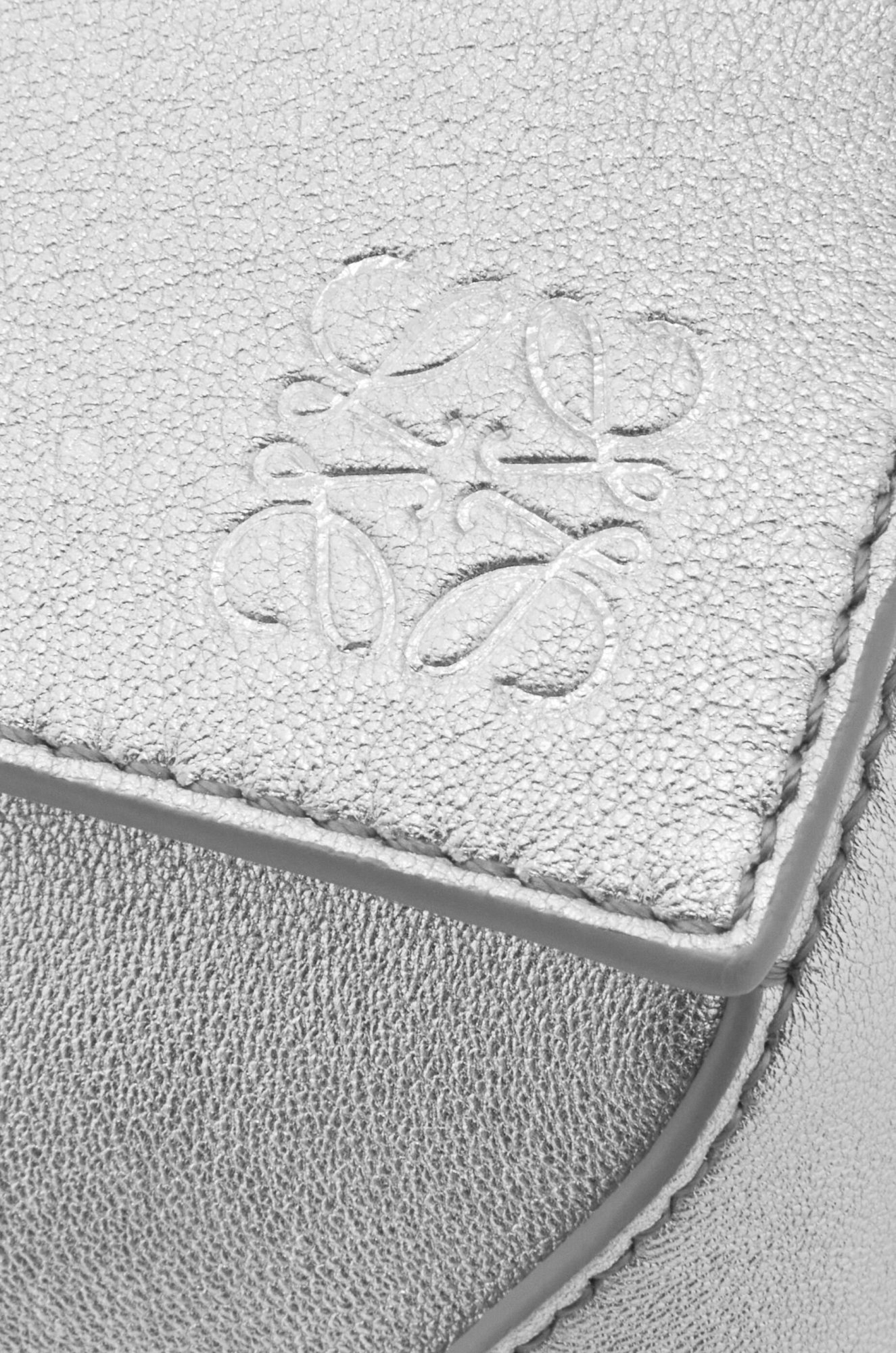 Loewe Mini Puzzle Leather Shoulder Bag In Gray