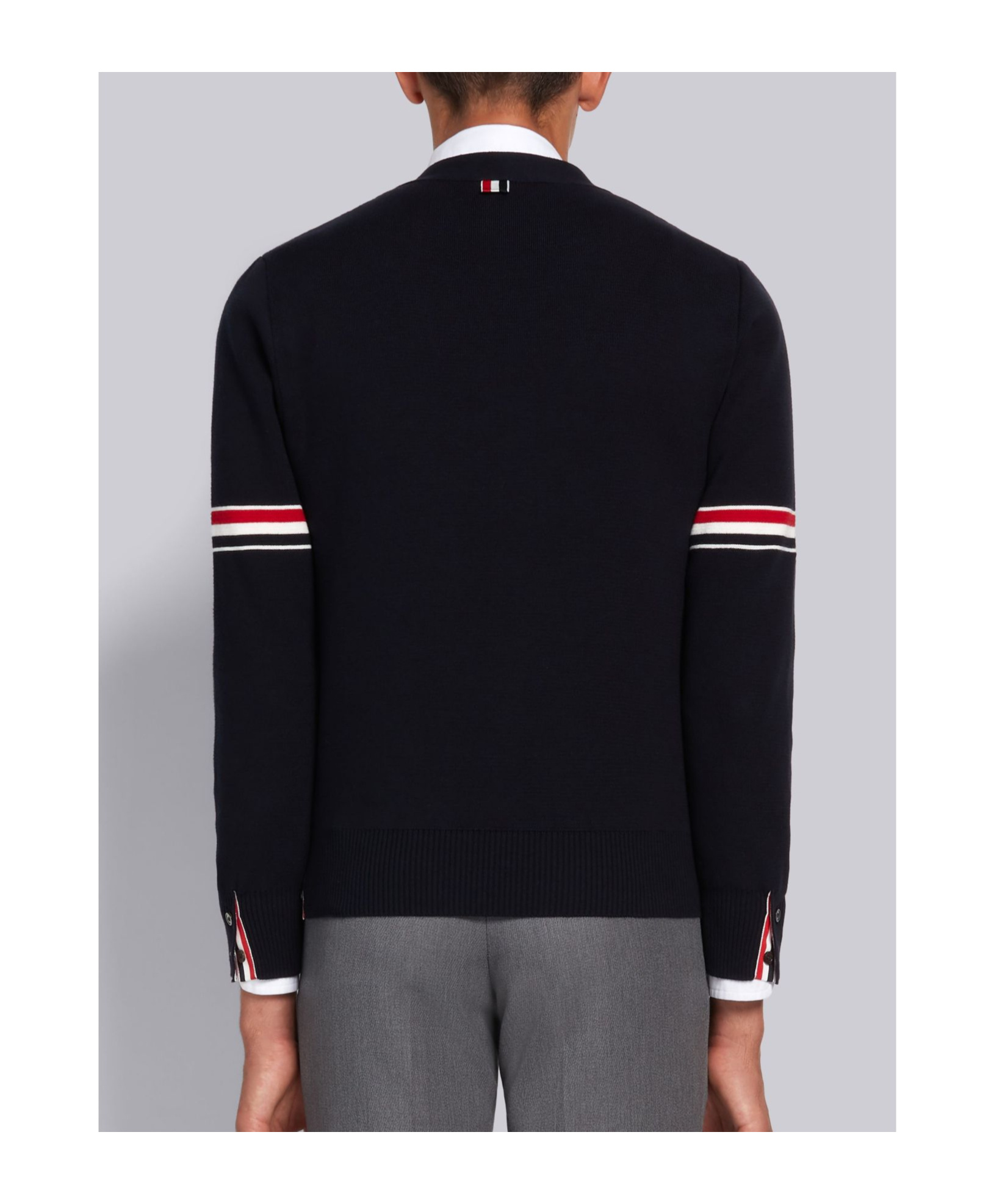 Thom Browne Rib Stitch Wool Cardigan In Black