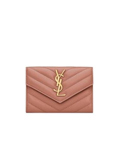 Saint Laurent Cassandre Wallet In Pink