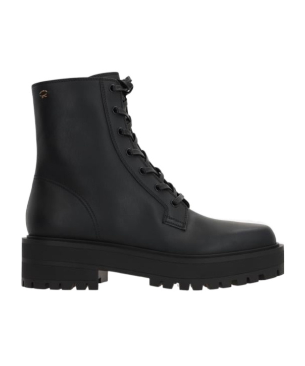 Gianvito Rossi Embroidered-logo Leather Boots In Black
