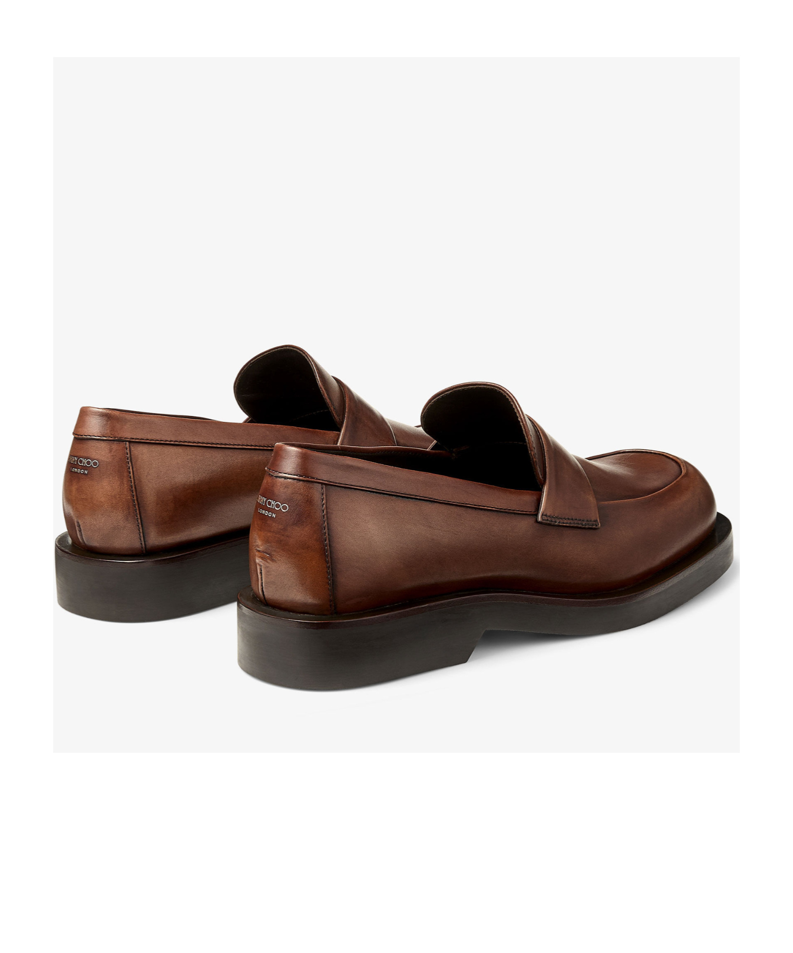 Jimmy Choo Square-toe Loafers In Brown