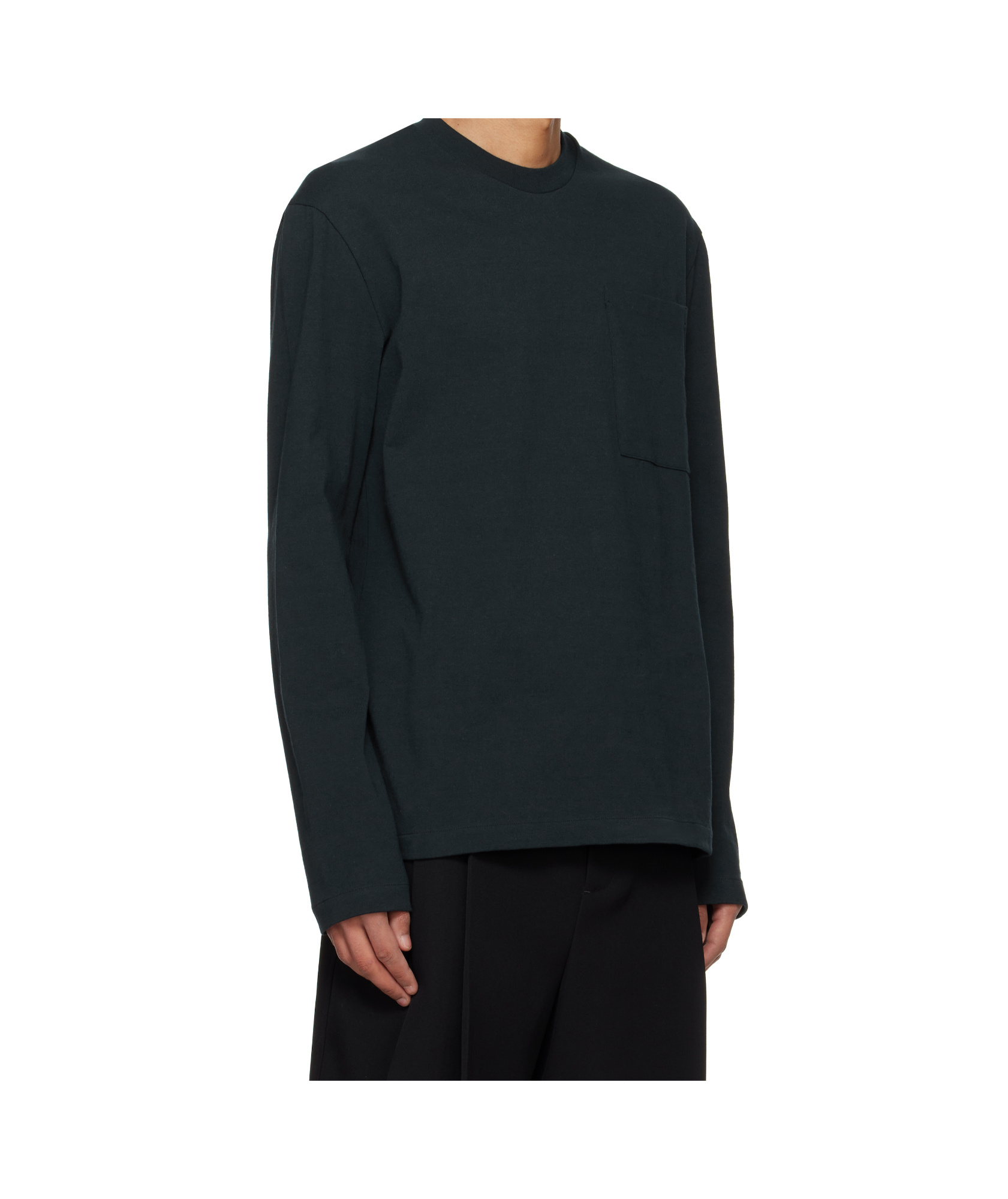 Jil Sander Navy Logo Flag Long Sleeve T-shirt In Black