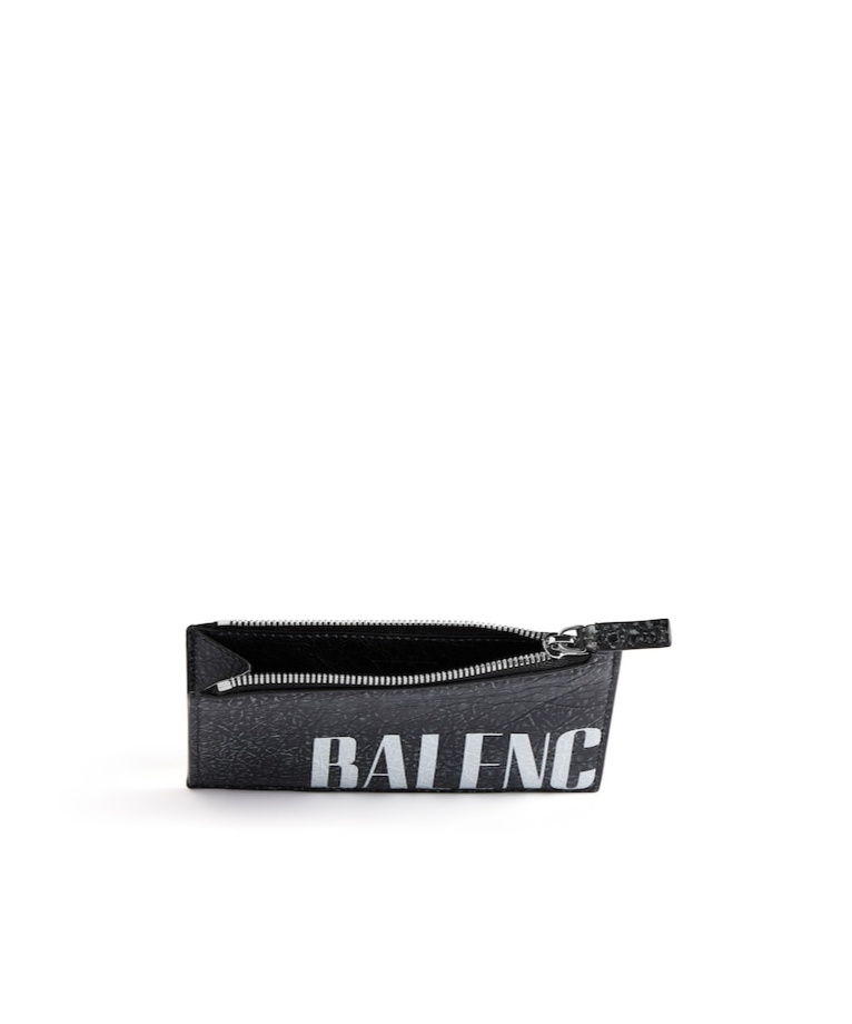 Balenciaga Men's Editor Long Coin And Card Holder  In Black/white