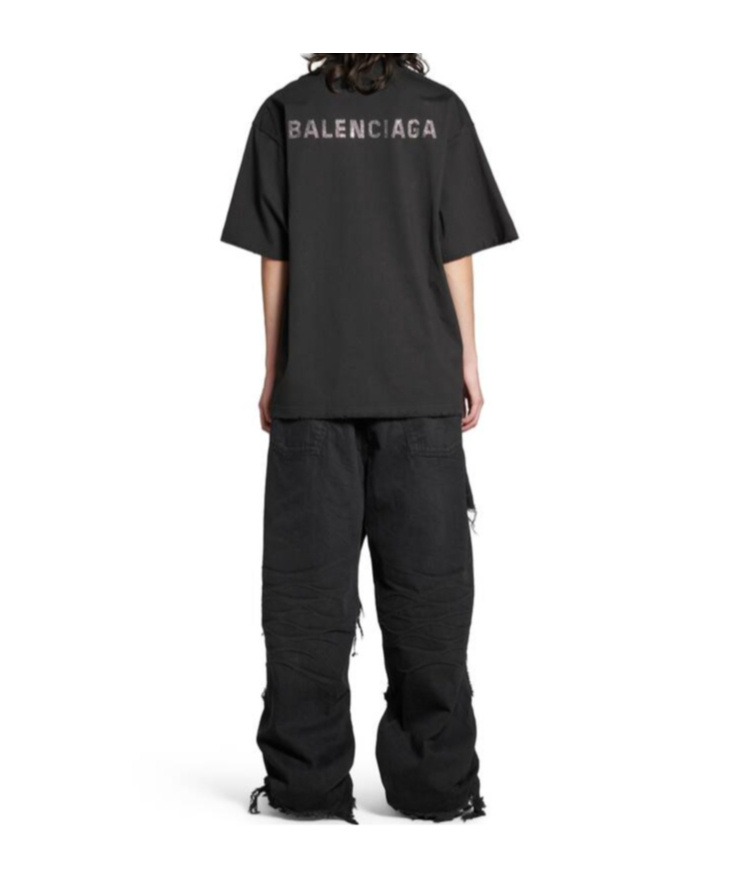 Shop Balenciaga Back T-shirt Medium Fit In Black