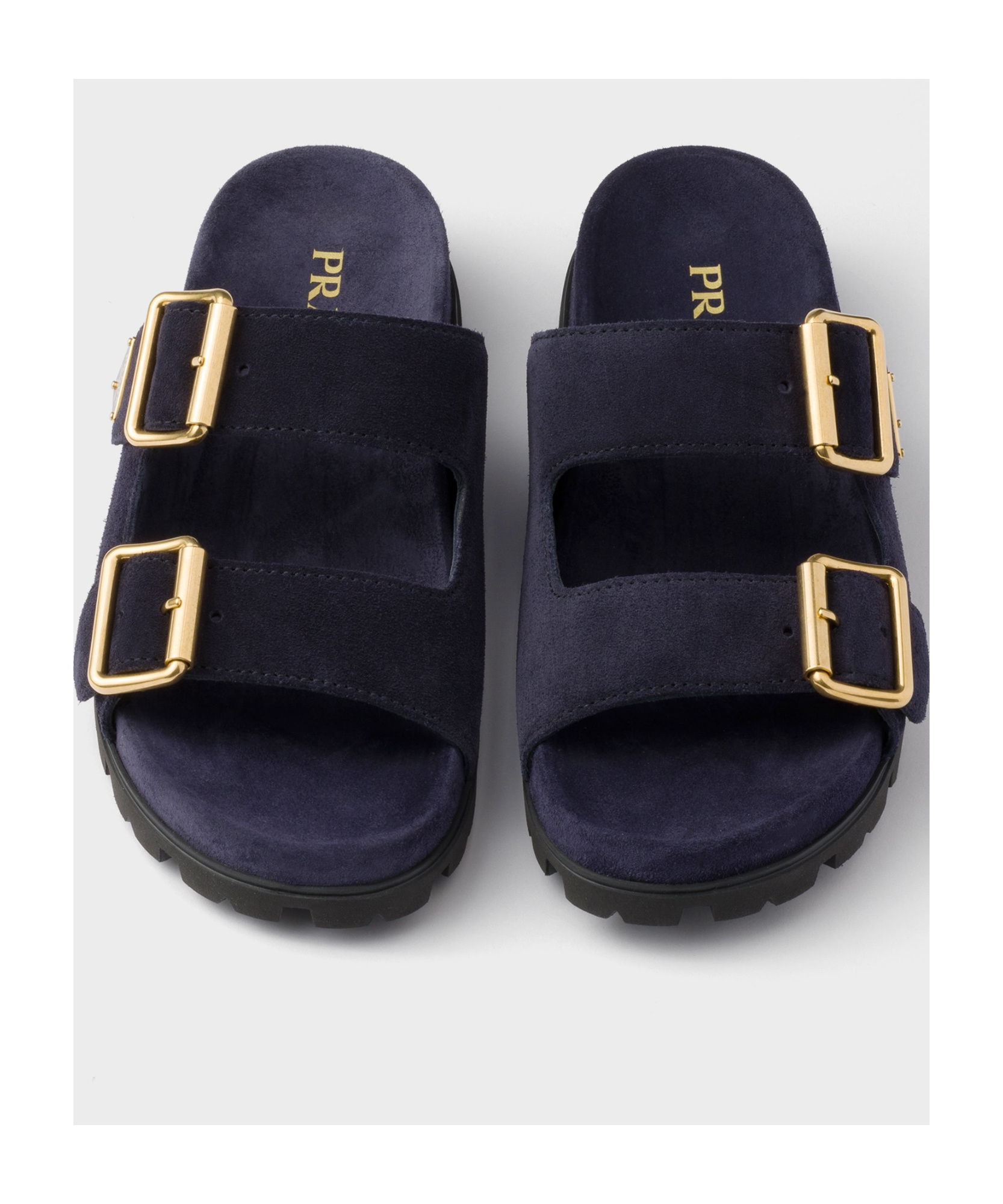 Prada Quilted Slingback Sandal In Navy Blue