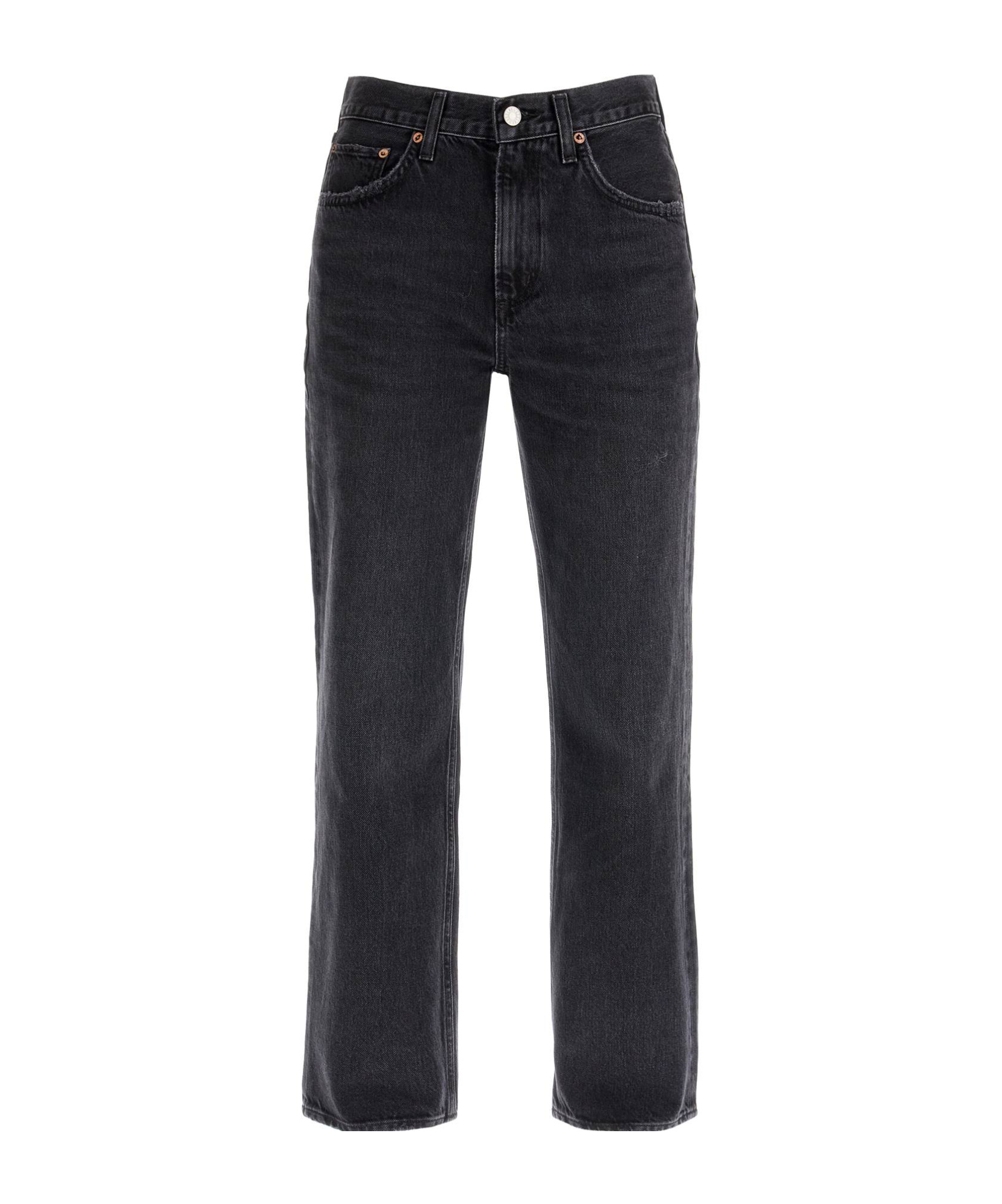 Agolde Nico Stretch High Rise Slim Fit Jeans In Black