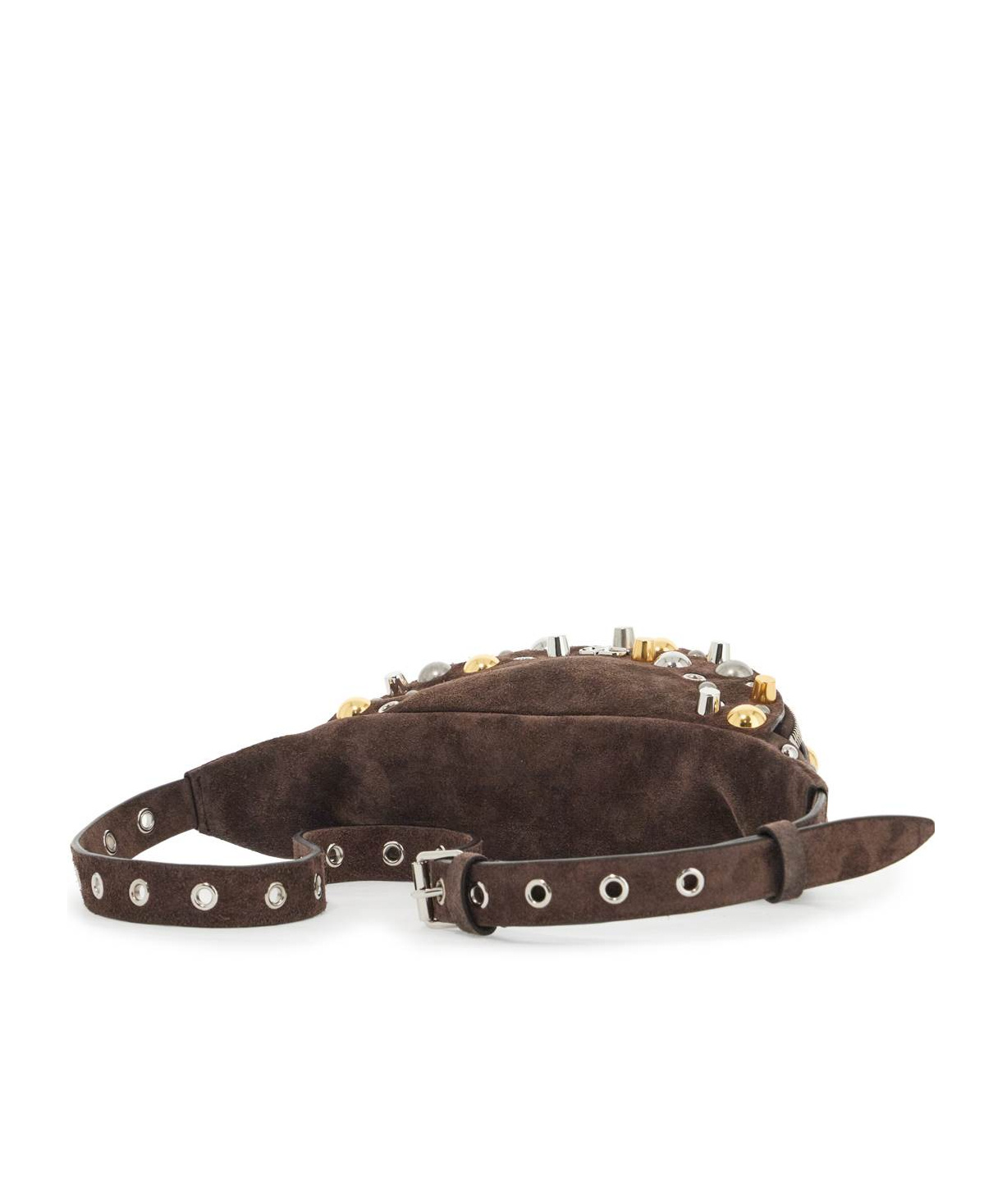Valentino Nellcote Stud Detailed Zip-up Belt Bag In Brown