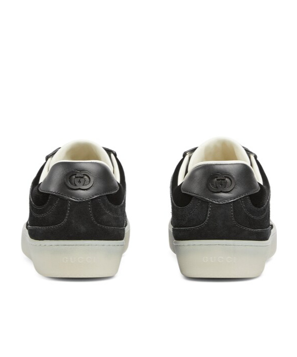Gucci Black Velvet Sneakers In Black