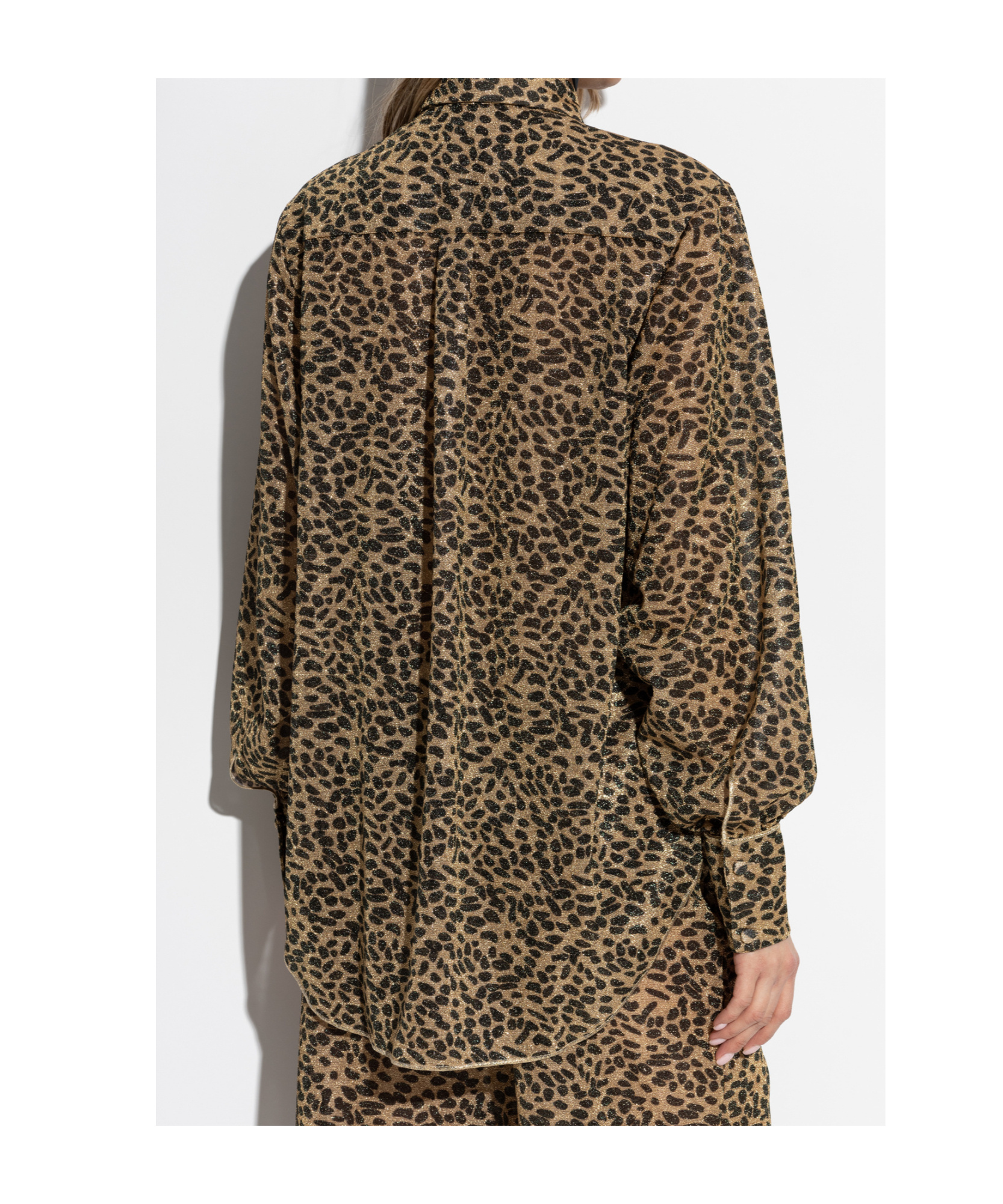 Shop Oseree Leopard-print Shirt In Green