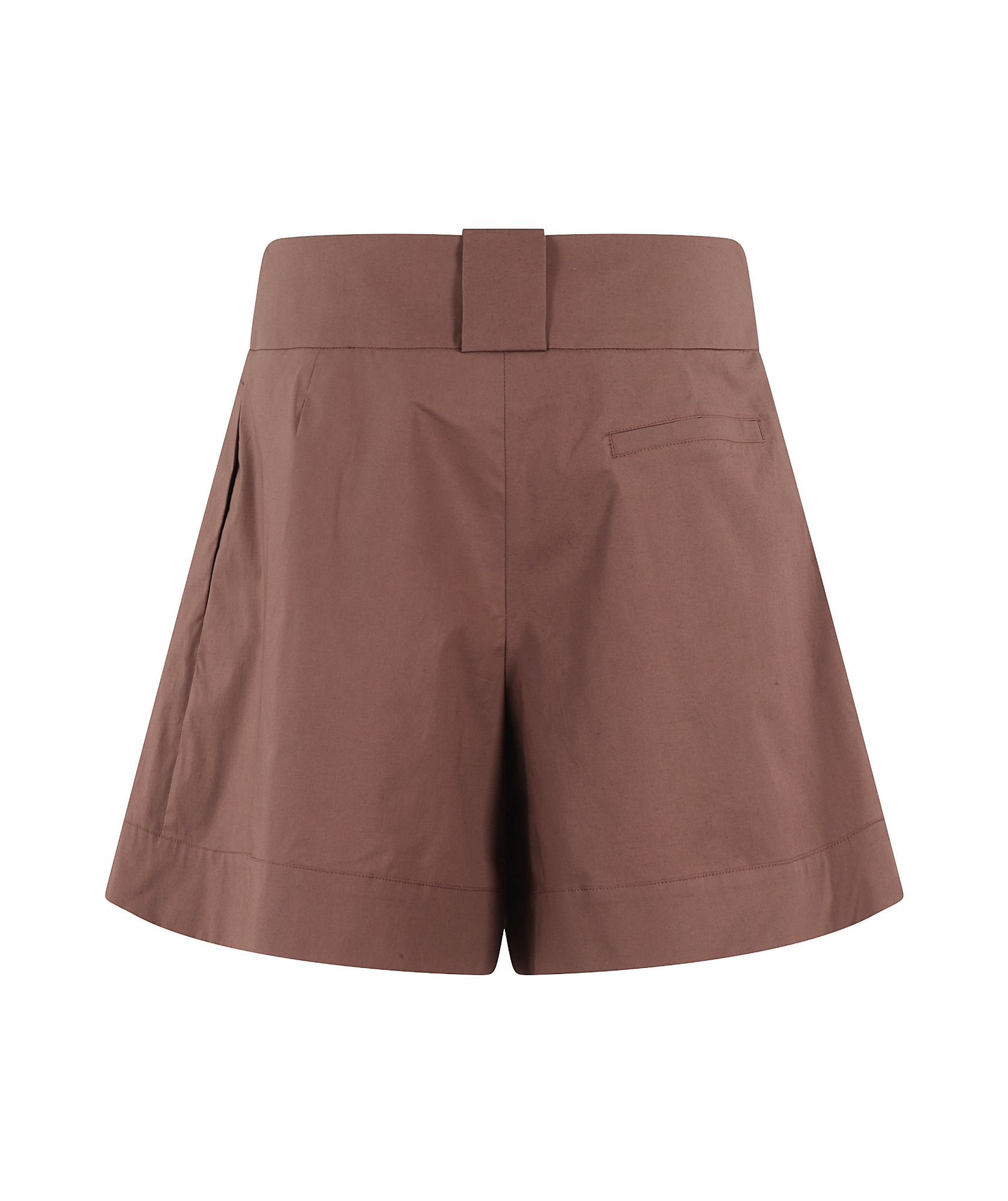 Federica Tosi Tailored Pleated Shorts With Belt Loops In Brown