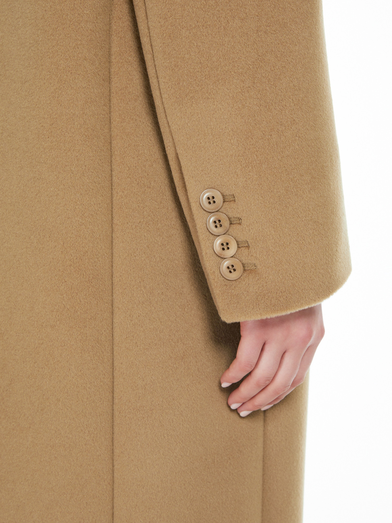 Max Mara Long-sleeved Wool Coat In Brown