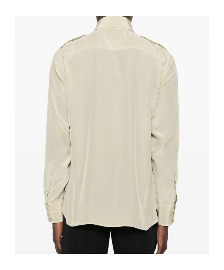 Tom Ford Oversized Silk Shirt In Neutral