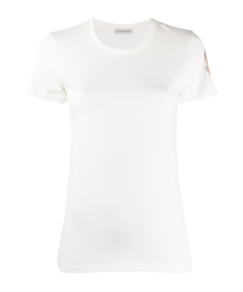 Moncler Logo-patch Cotton T-shirt In White