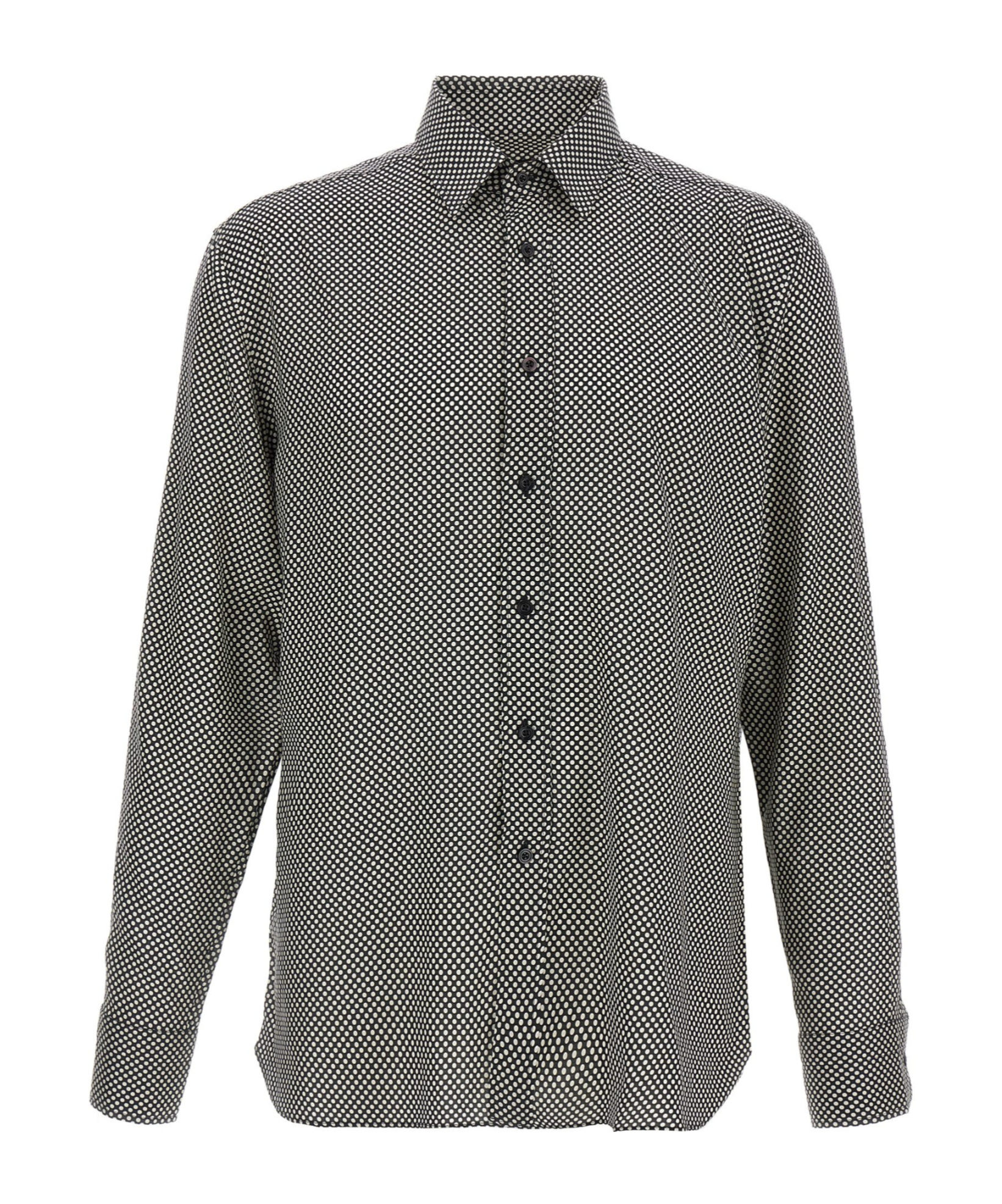 Tom Ford Black Polka Dot Lyocell Shirt In Gray