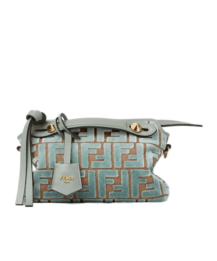 Fendi Matcha Green Ff Jacquard Velvet Mini-bag In Green