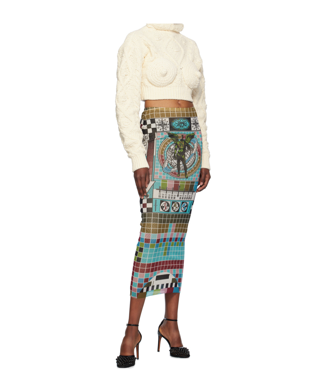 Jean Paul Gaultier Printed Skirt In Multi