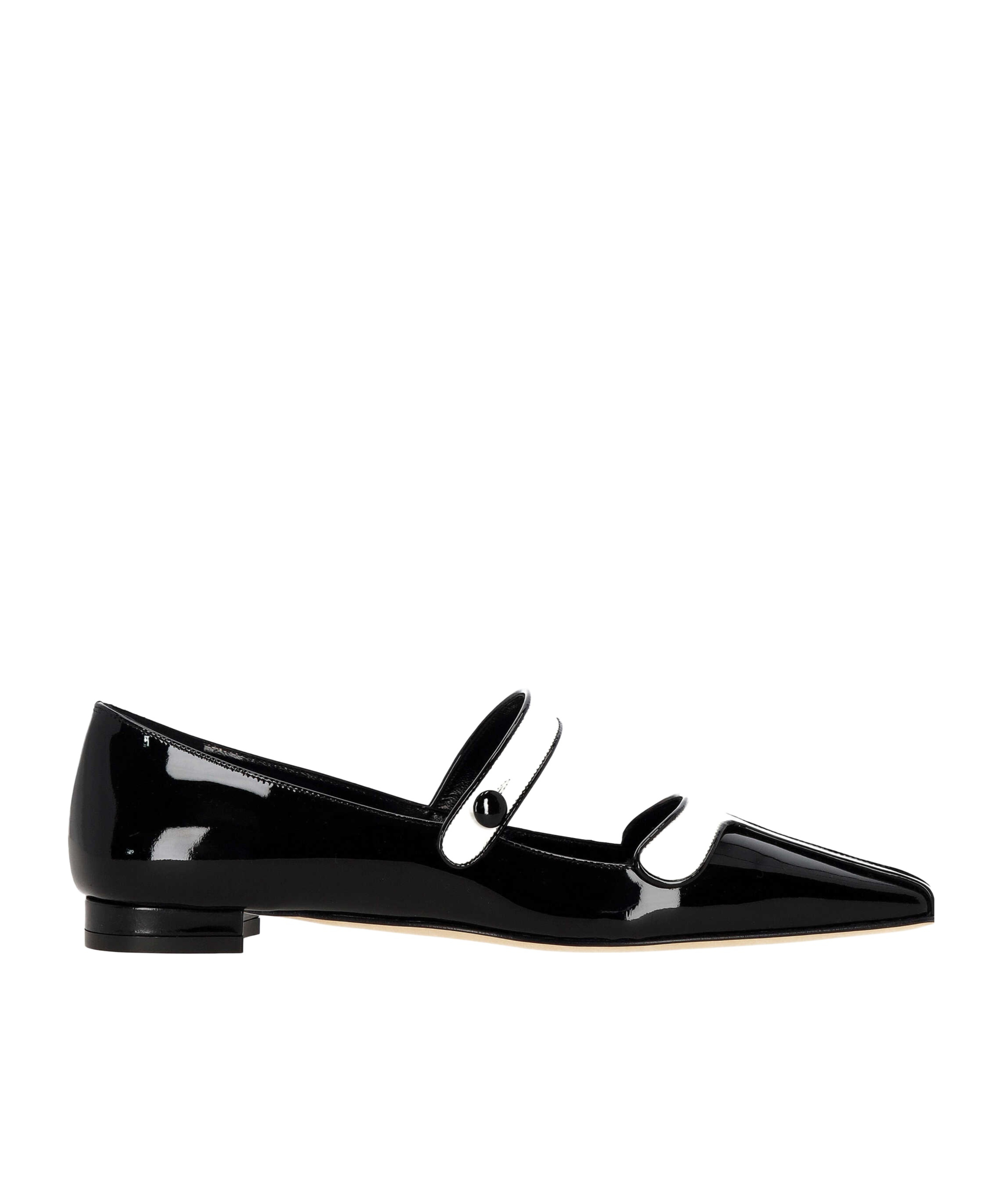 Manolo Blahnik Pointed Toe Flats In Black