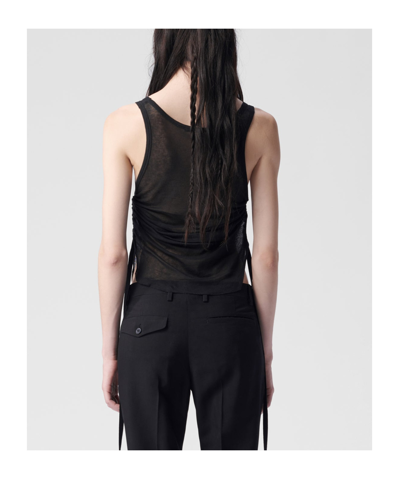 Ann Demeulemeester Pleated Short Vest In Black