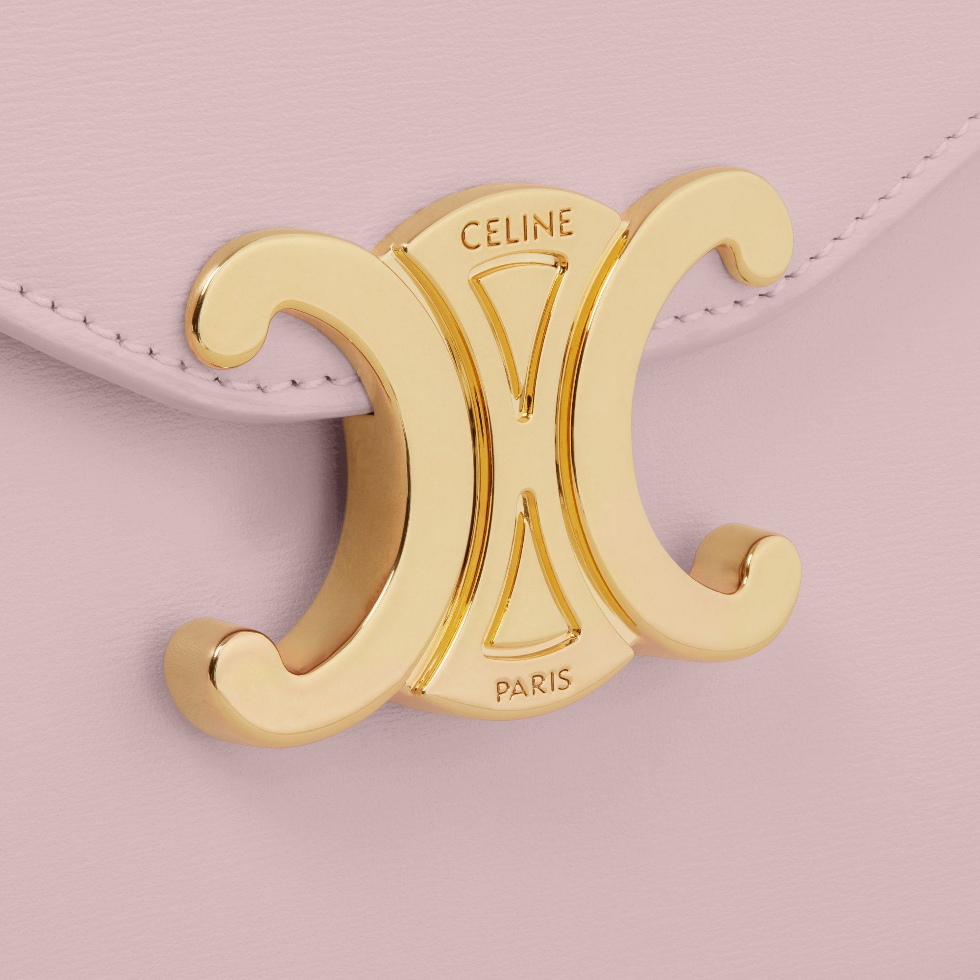 Celine Wallet On Chain Margo In Shiny Calfskin In Pink