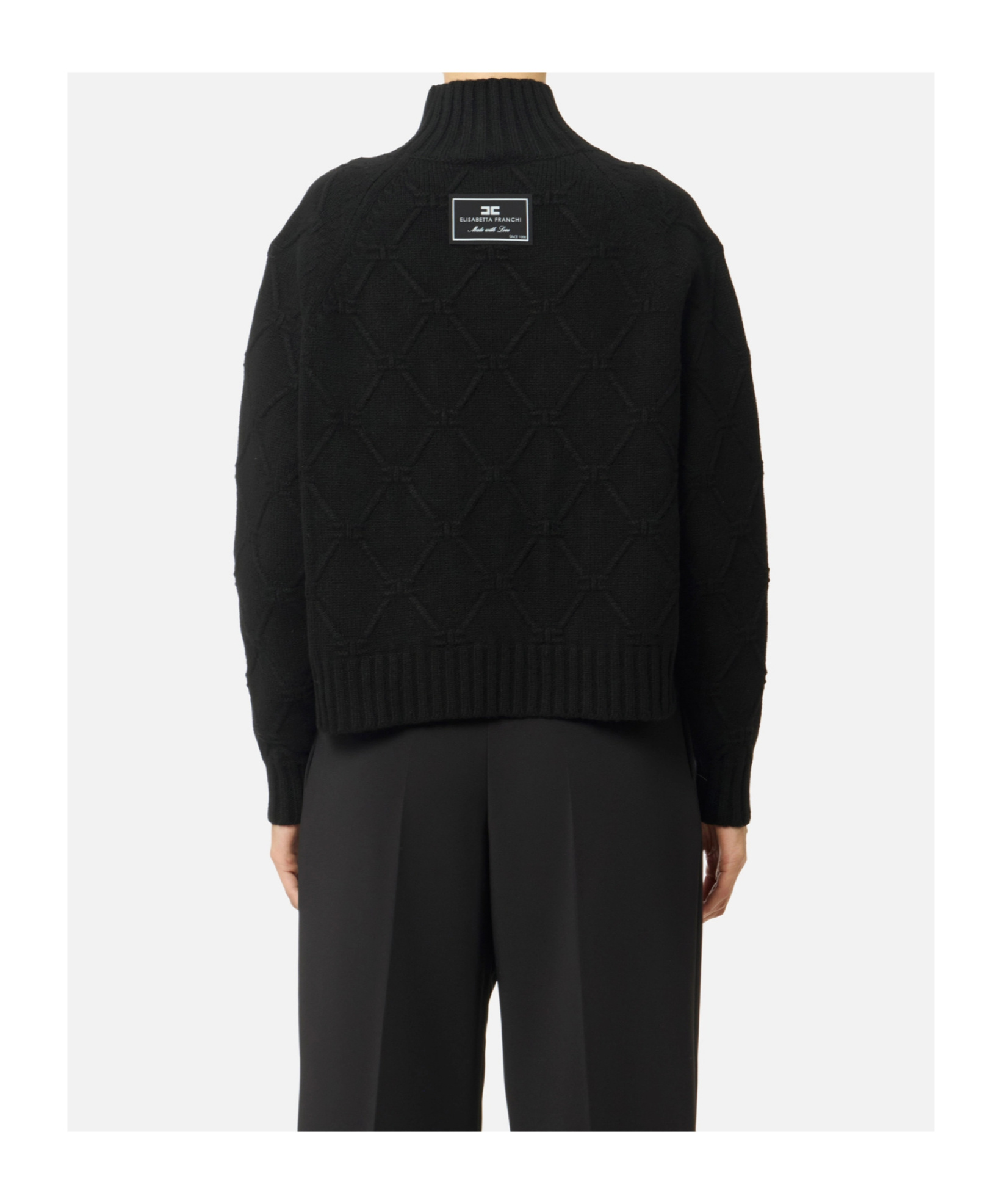 Elisabetta Franchi High-neck Sweater In Black