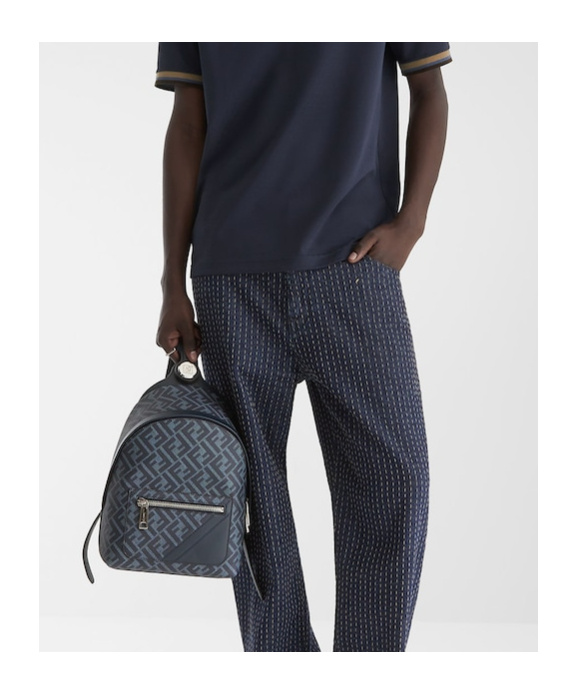 FENDI BLUE FF CANVAS BACKPACK