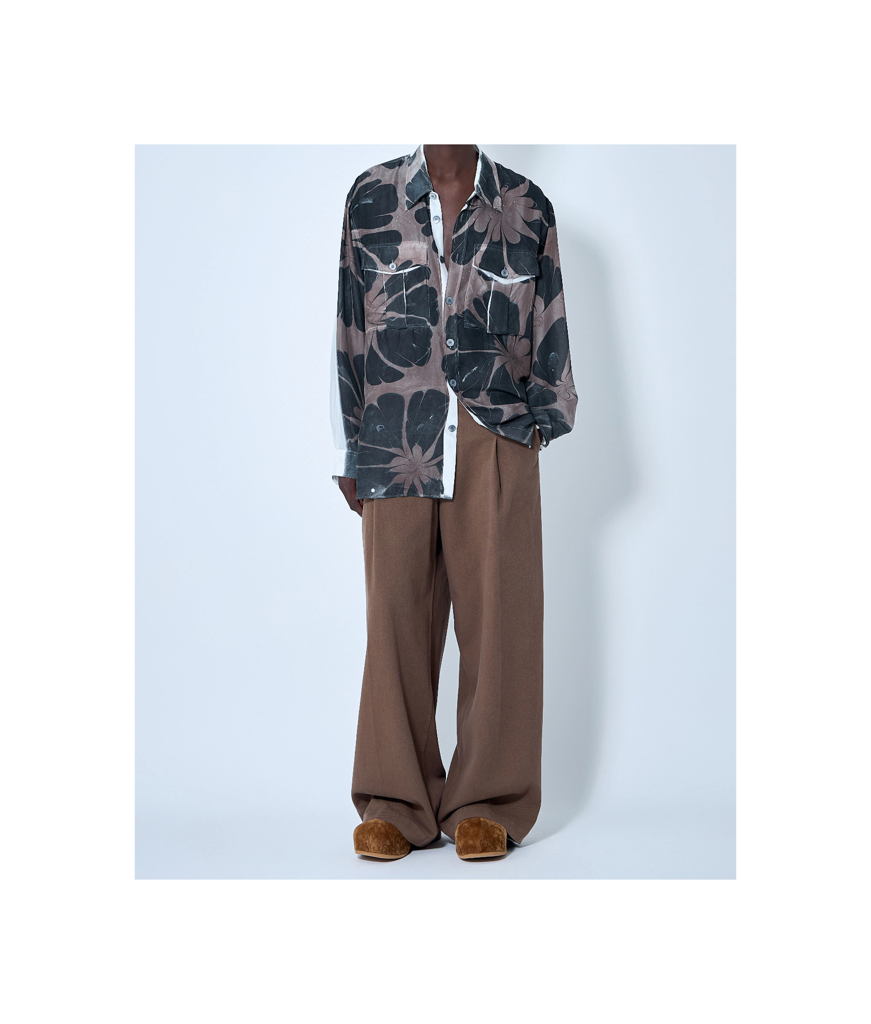 Dries Van Noten Men Floral Silk Shirt