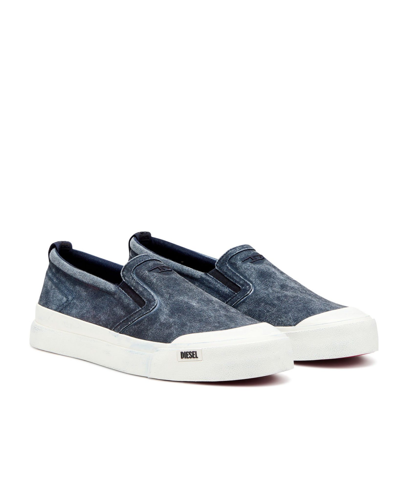 Diesel Man Sneakers Deep Teal Size 10 Cotton In Blue