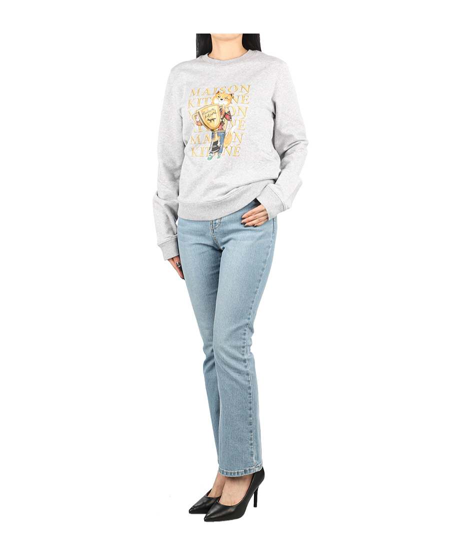 Shop Maison Kitsuné Round Neck Sweater In White