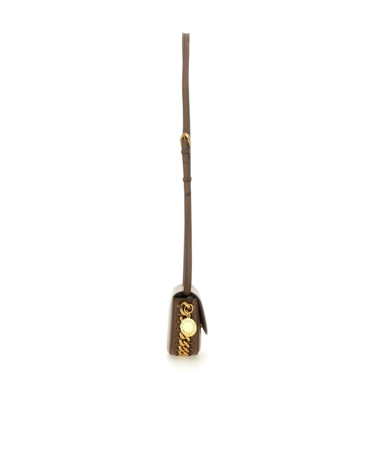 Stella Mccartney Logo Charm Chain-detailed Shoulder Bag In Green