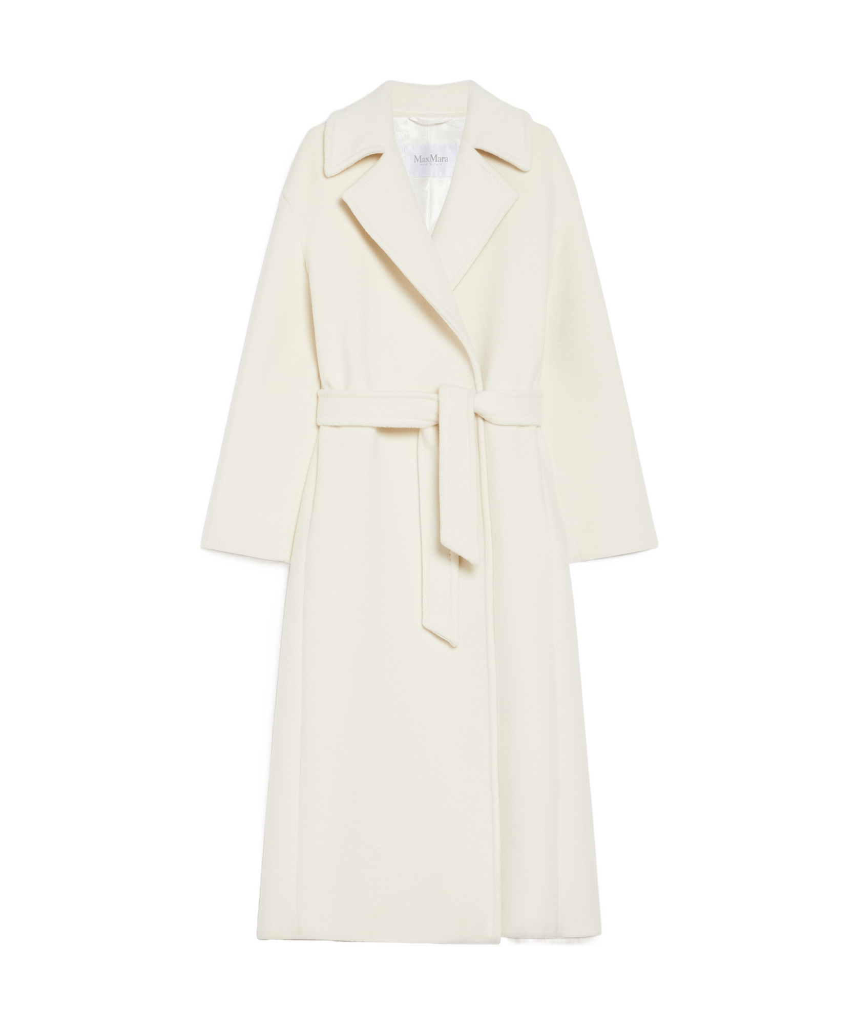 Max Mara White Alpaca Fragore Orsetto Biver Coat In White