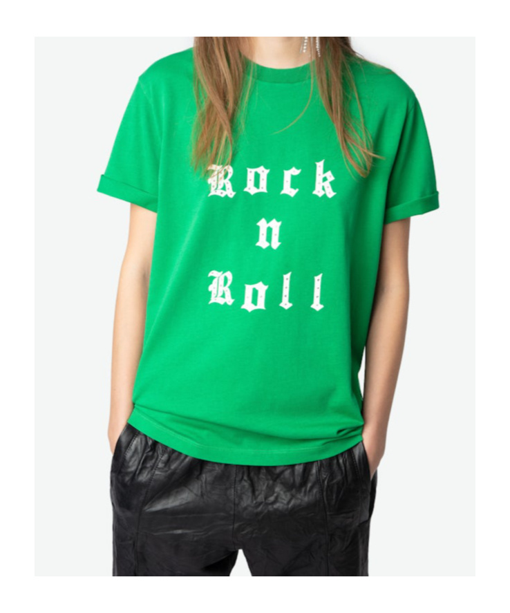 Shop Zadig & Voltaire Edwin Rock And Roll T-shirt In Green