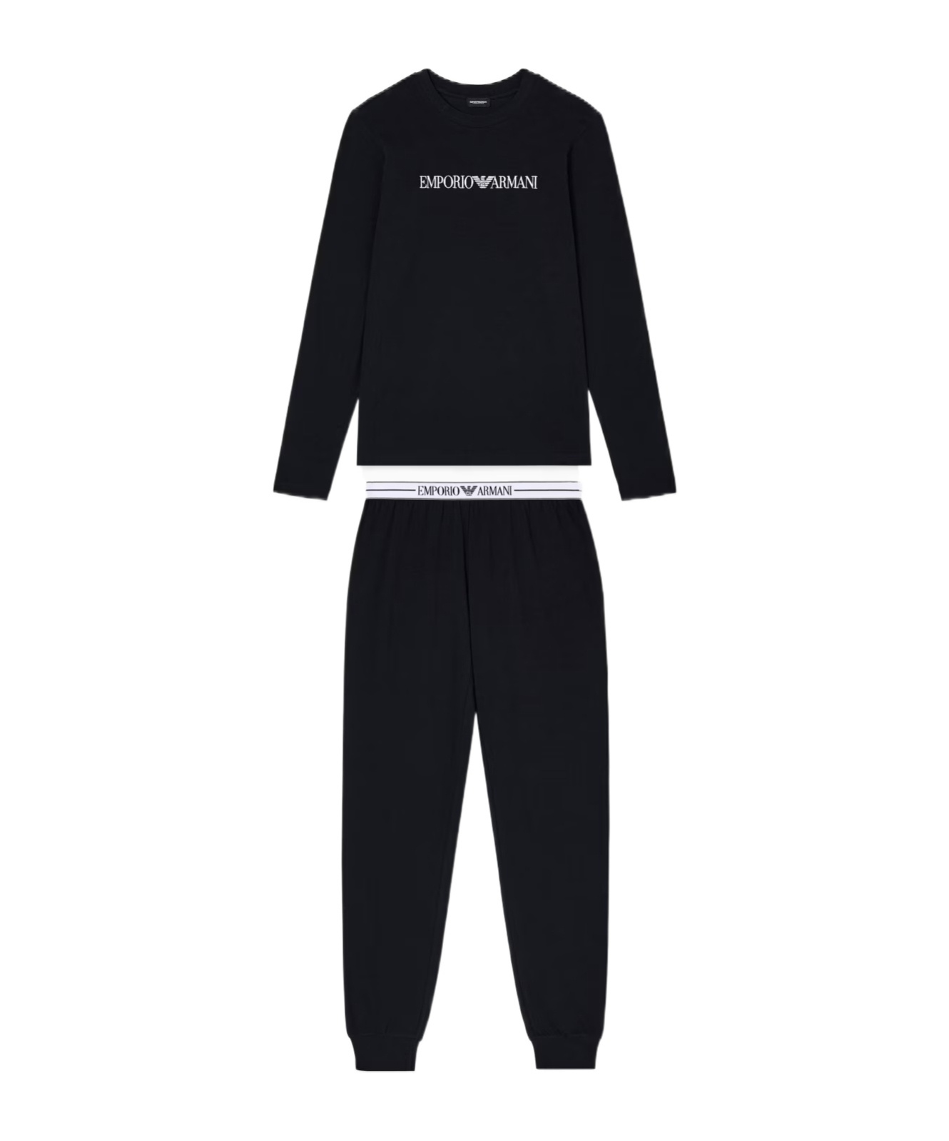Emporio Armani Two Piece Pajamas Set In Black