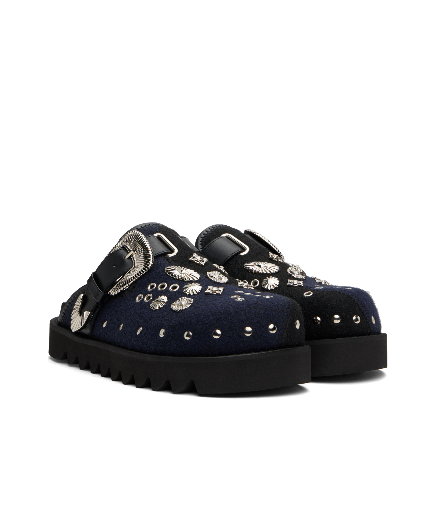Toga Virilis Ssense Exclusive Navy Felt Loafers In Still Hungry/navy Blue