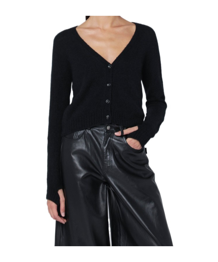 Roberto Collina Button Long-sleeved Sweater In Black