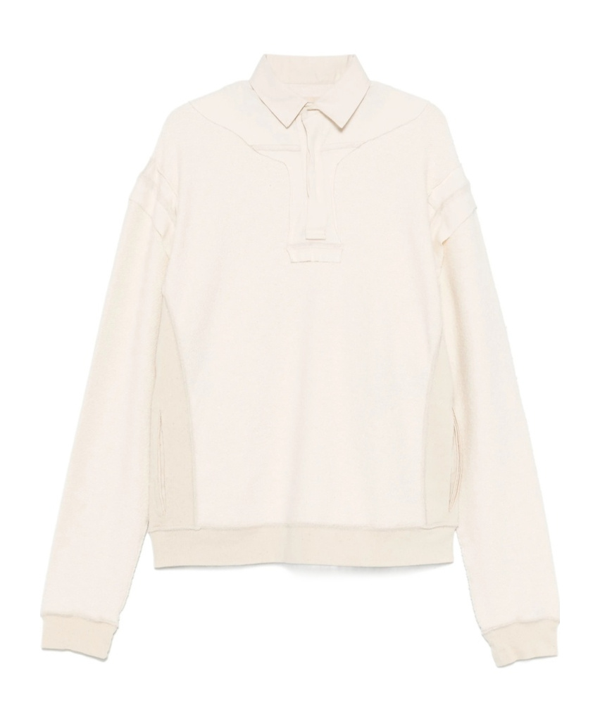 Maison Margiela Distressed-effect Ecru Sweatshirt Men In White