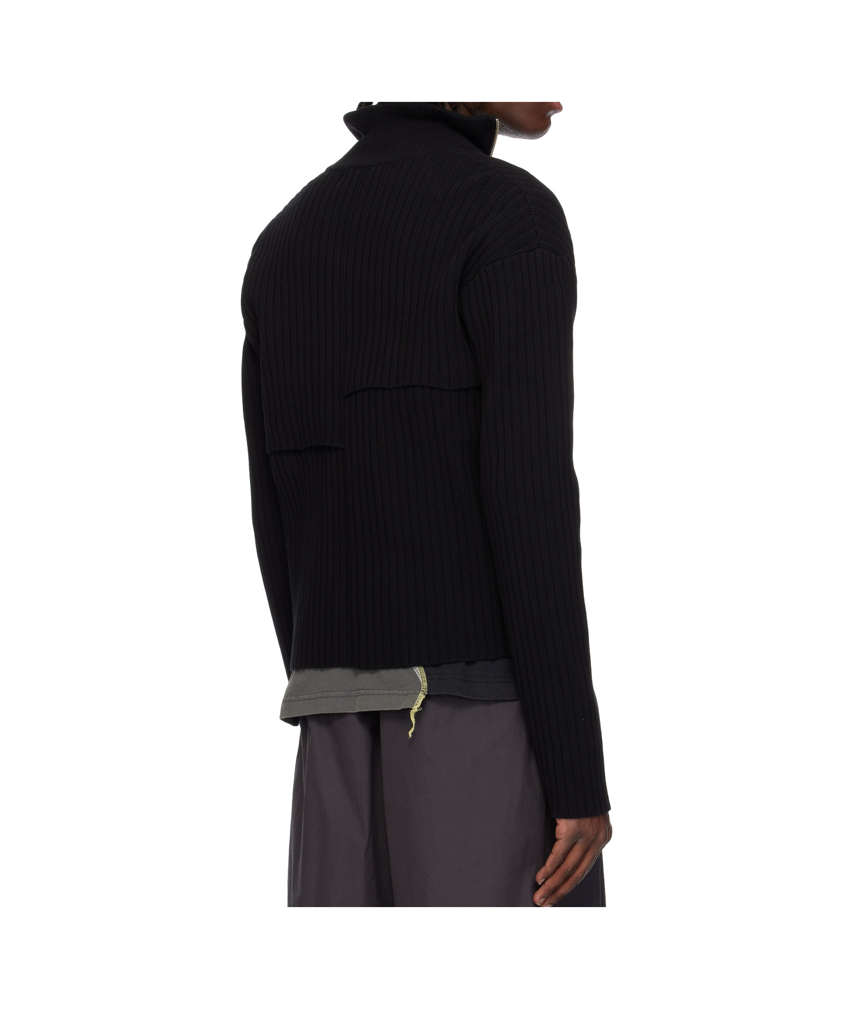 A-cold-wall* Black Panel Knit Jacket In Black