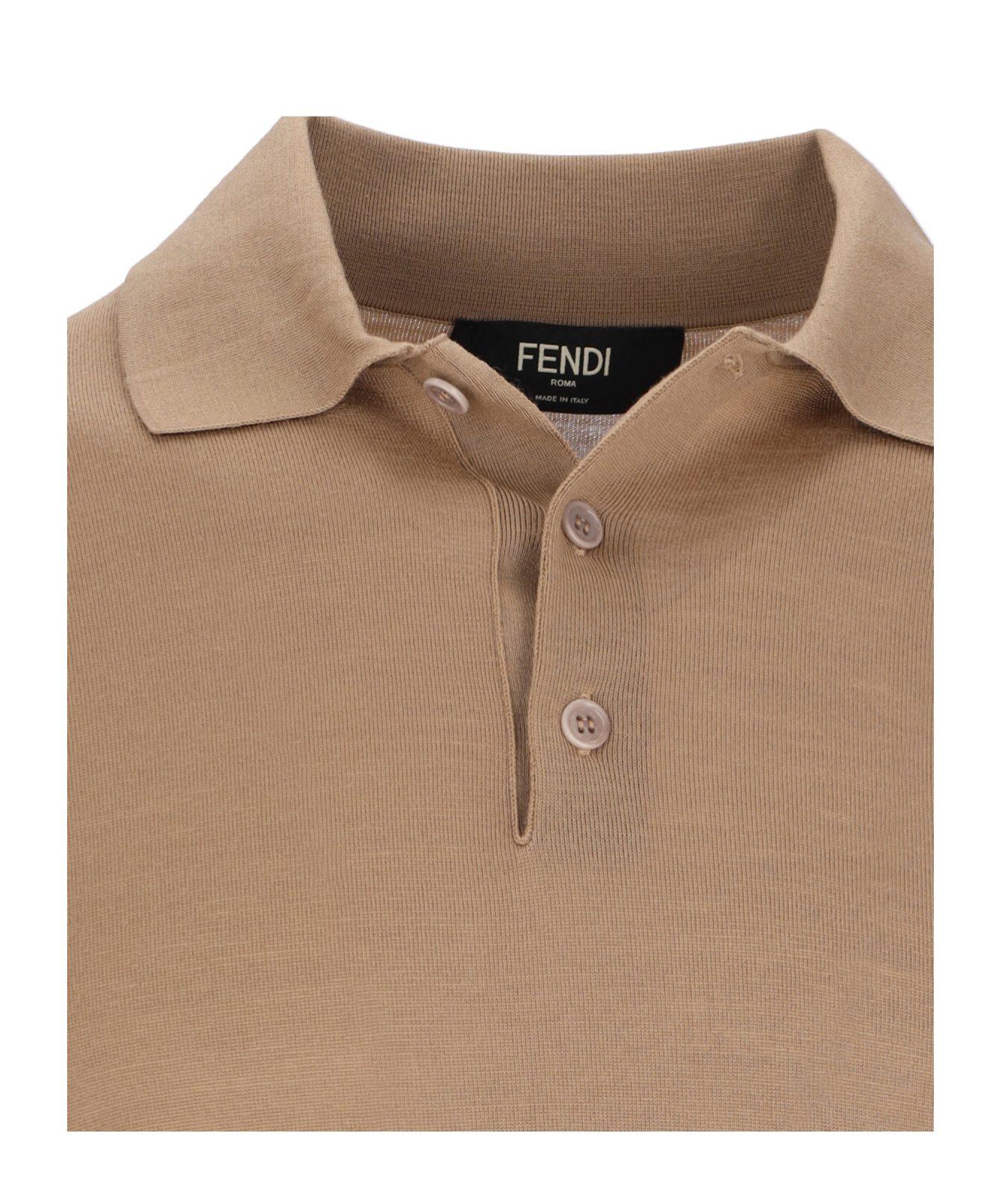 Fendi Wool Polo In Nude