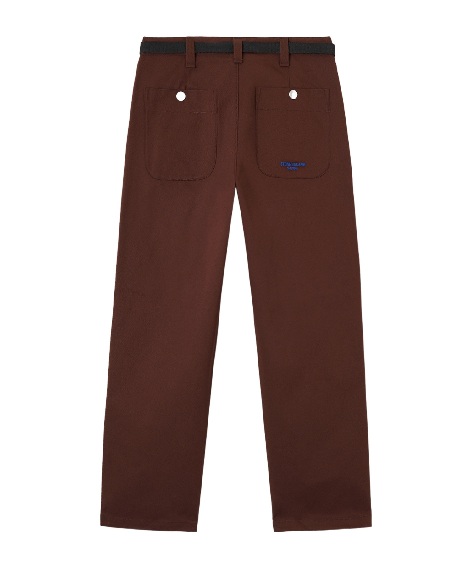 Stone Island Pleated-front Belted Trousers In Brown