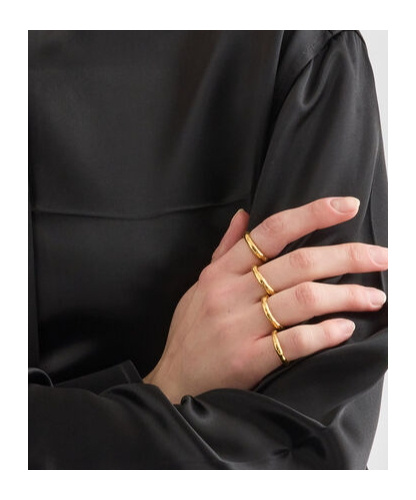 Jil Sander Ring Set In Gold