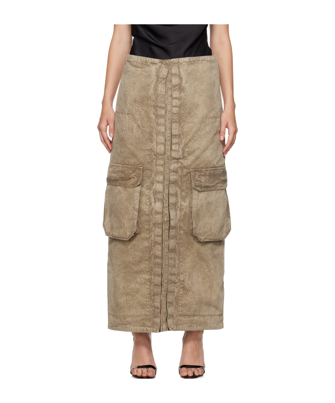 Y/project Skirt With Belt Loops And Cargo Pockets In Nude