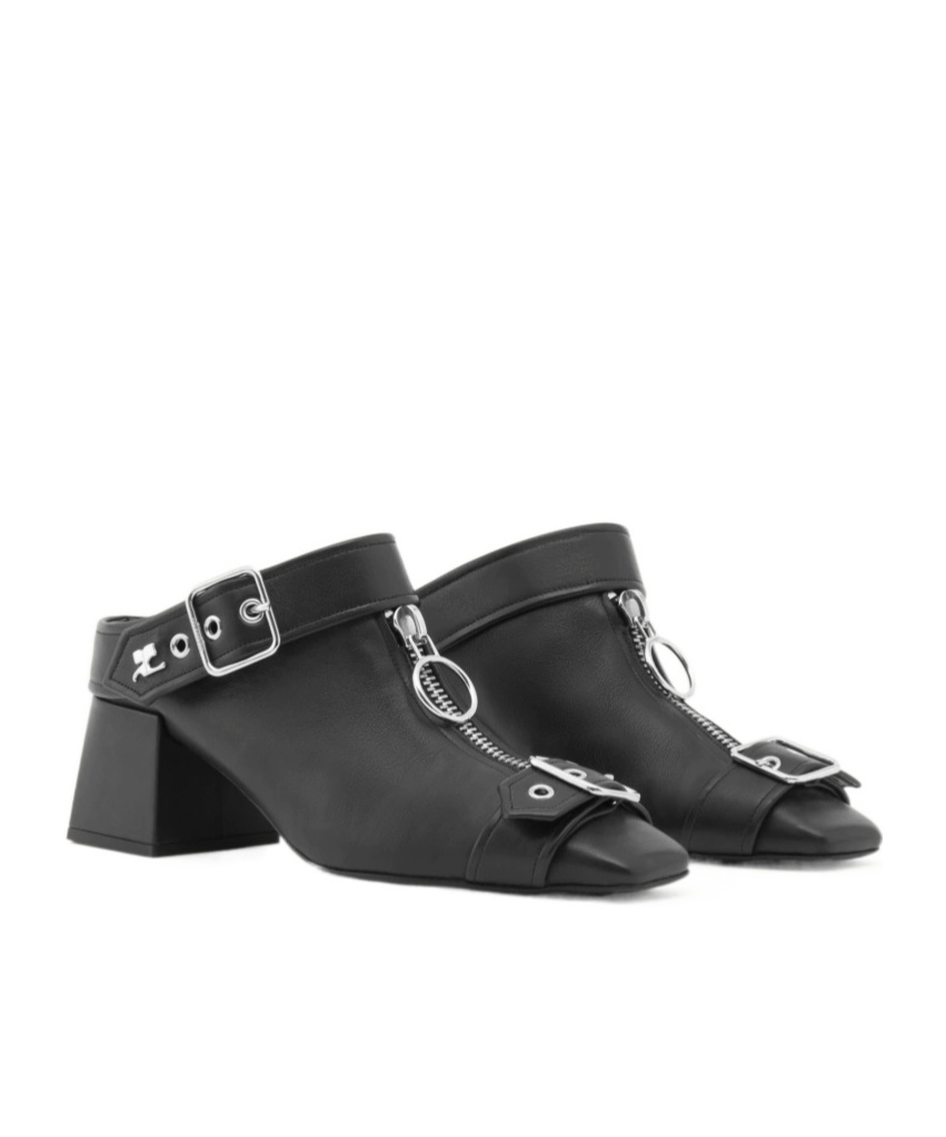 Courrèges Gogo 55mm Leather Mules In Black