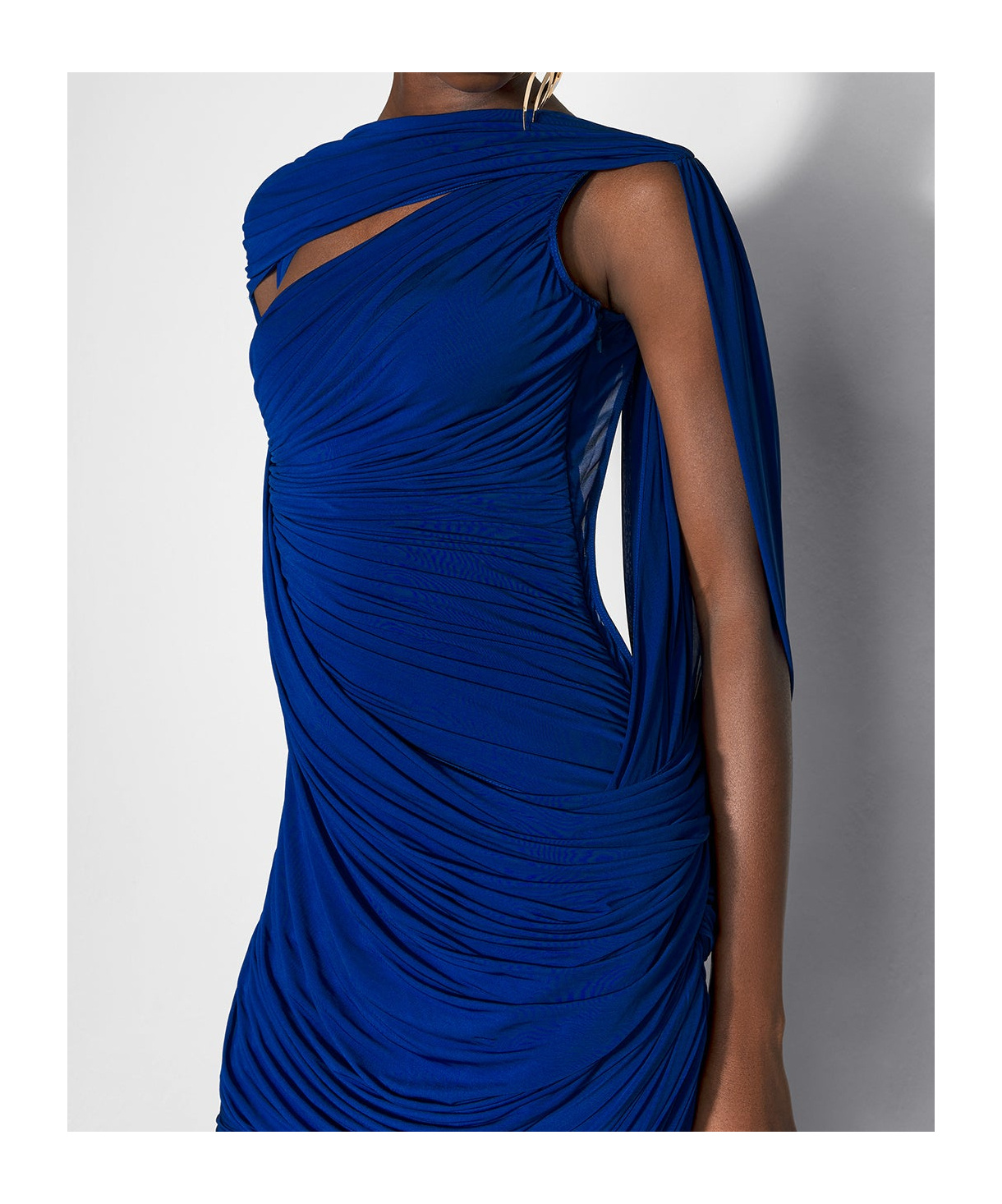 Shop Mugler Draped Backless Gown