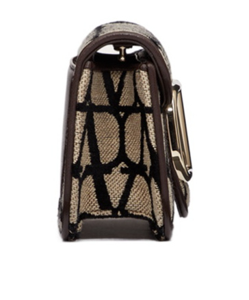 Valentino Small Lòco Toile Iconographe Shoulder Bag In Black