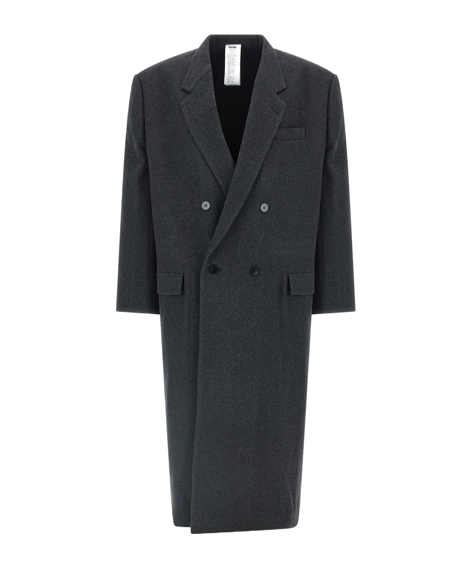 Magliano Double Breasted Coat Notched Lapels In Black