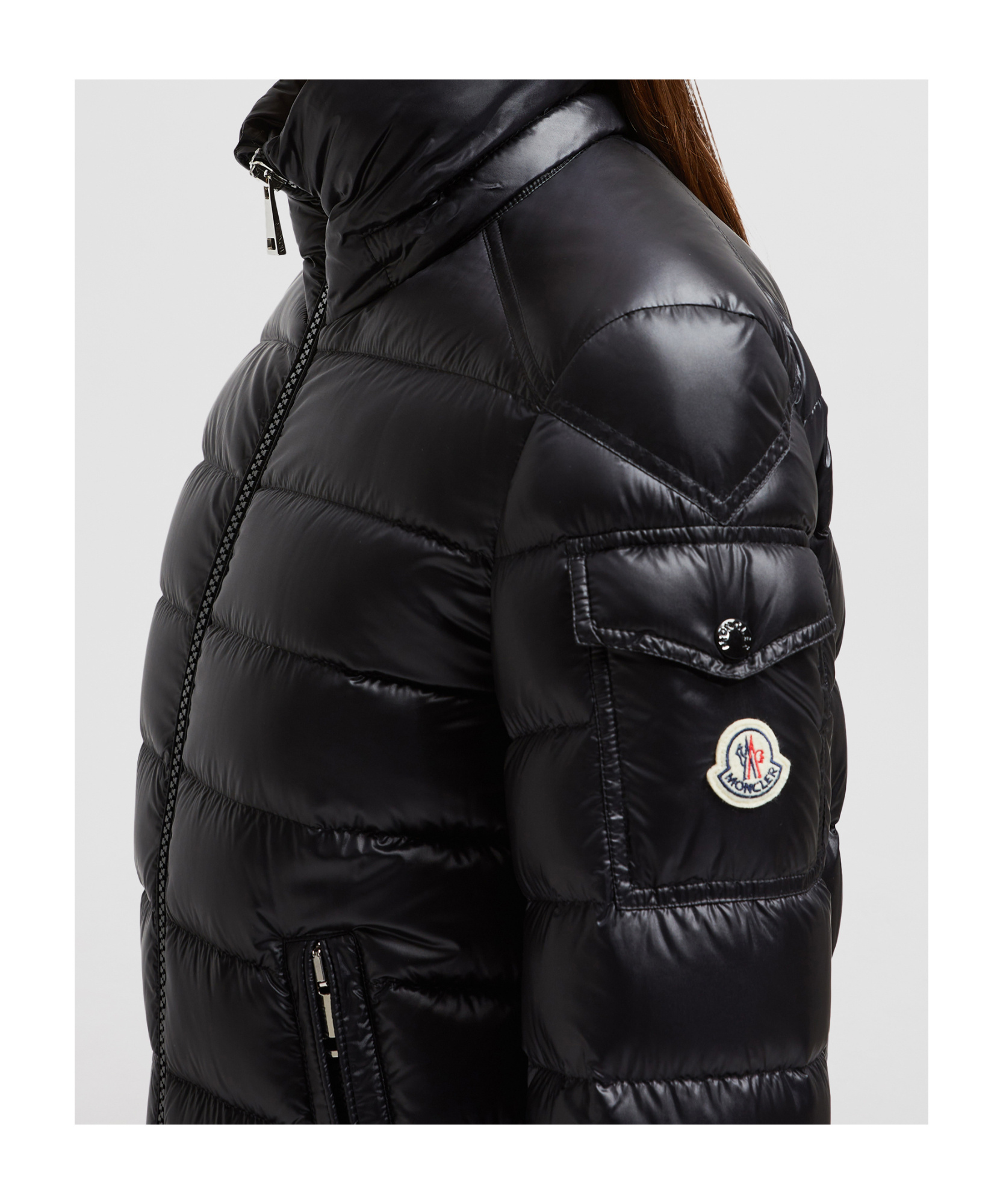 Moncler Bady Hooded Short Down Jacket Black In Black