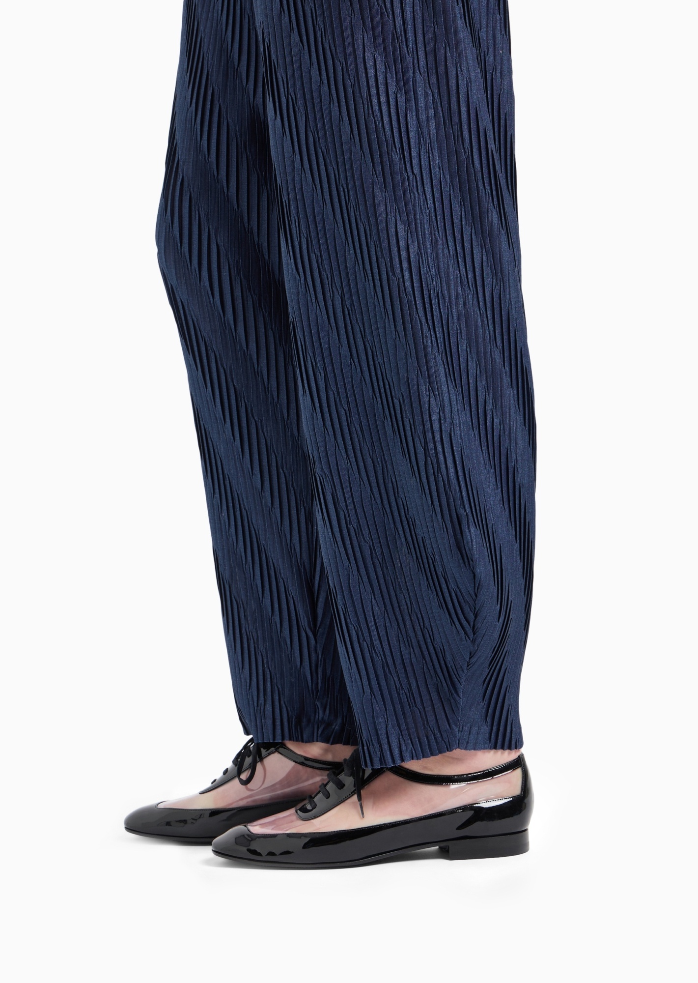 Giorgio Armani High-waist Pleated Trousers In Blue