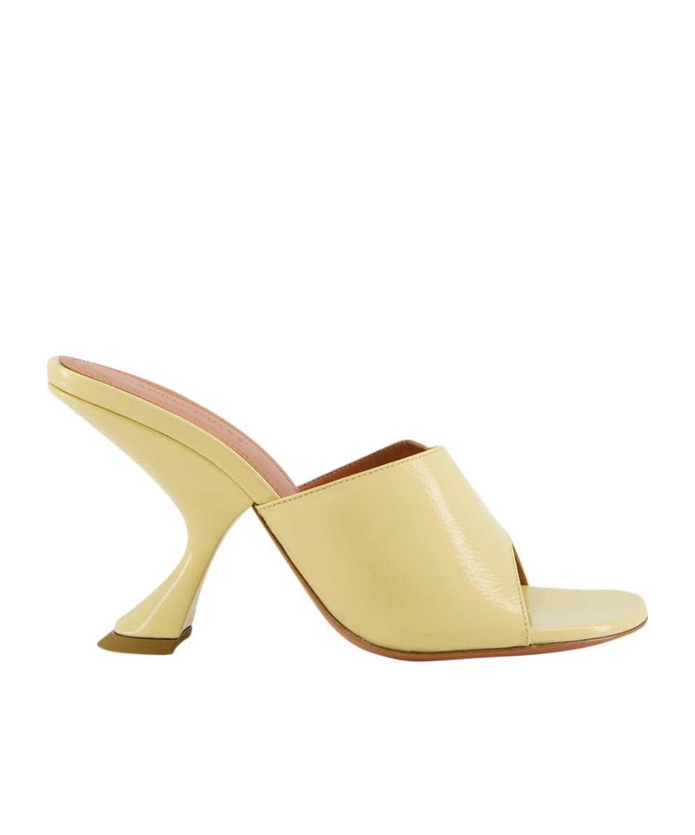 Amina Muaddi 90mm Taylor Sculpted-heel Sandals In Sand